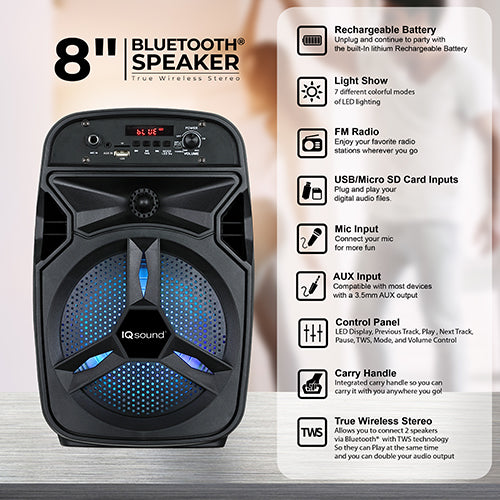 8" Portable Bluetooth® Speaker