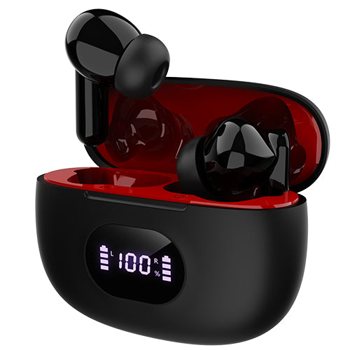 DUAL-MIC TWS EARPHONES with ENC & LED POWER DISPLAY CHARGING CASE 