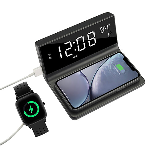 Dual Alarm Clock with Wireless Charger 2 IN 1 Wireless Charger